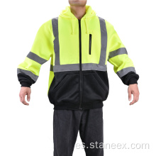 Amarillo Clase-3 Logotipo personalizado Jacket de seguridad de trabajo de invierno